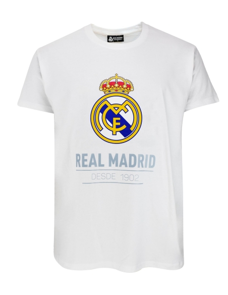 Camiseta blanca Real Madrid con escudo