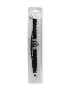 Pulsera trenza cuero negro