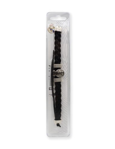 Pulsera trenza cuero negro