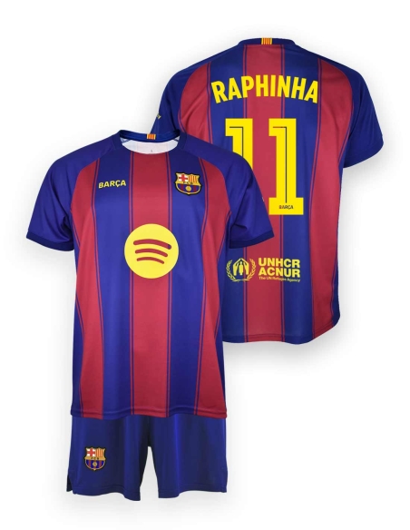 Conjunto Raphinha FC Barcelona 2025-26 - Réplica Oficial - Junior