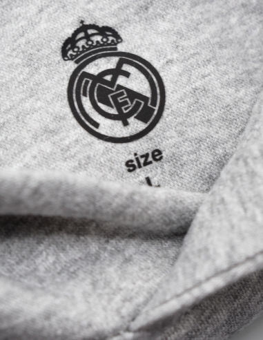 Sudadera Capucha Hoodie Real Madrid Gris