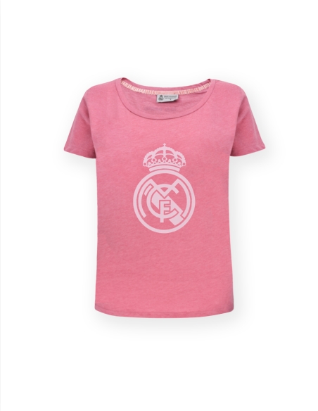 Camiseta Pink Real Madrid Escudo Blanco - Junior