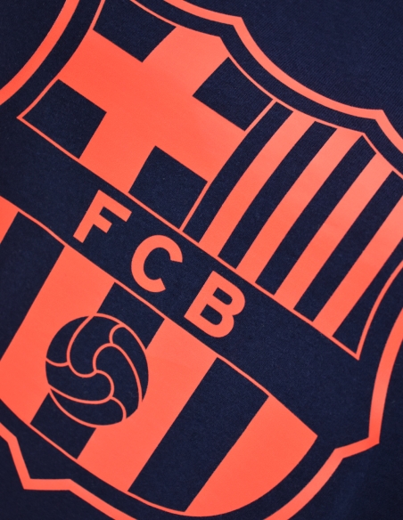 Camiseta Barça Azul Marino con Escudo Coral - Júnior