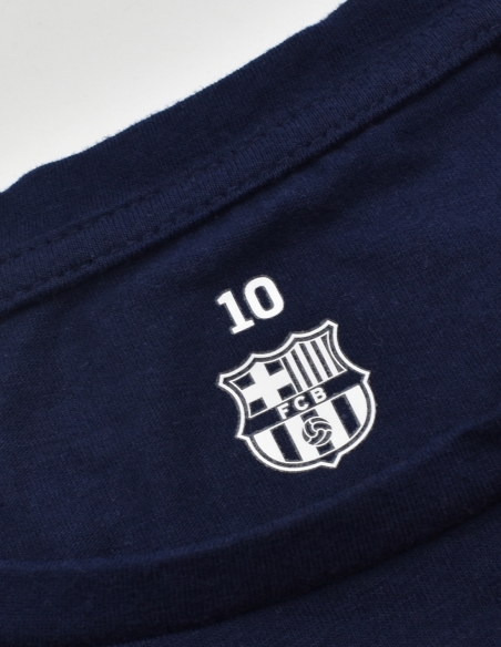Camiseta Barça Azul Marino con Escudo Coral - Júnior