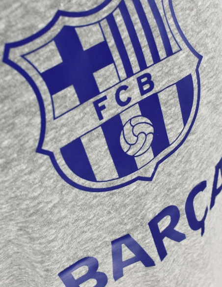 Camiseta Barça Gris con Escudo Azul - Junior