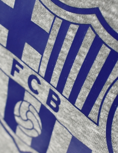 Camiseta Barça Gris con Escudo Azul -...