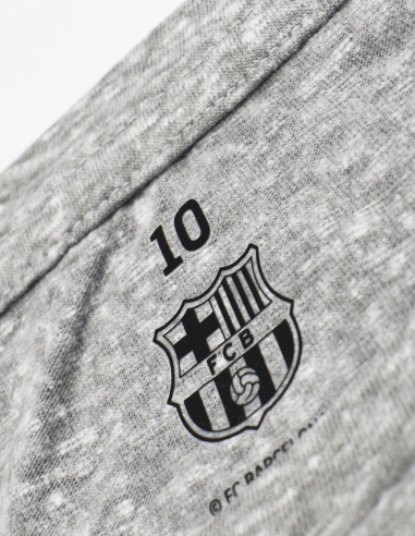 Camiseta Barça Gris con Escudo Azul -...