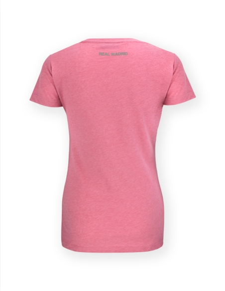 Camiseta Pink Real Madrid Escudo Blanco para Mujer
