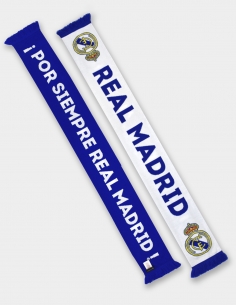 preparar lista Mm Bufanda doble cara Real Madrid "¡Por siempre Real Madrid!" Color Blanco/Azul