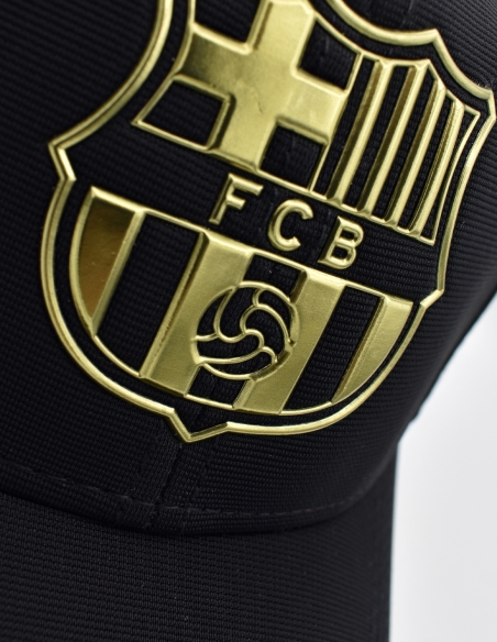 Gorra Real Madrid talla adullto ajustable negra escudo amarillo