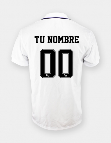 Personaliza tu camiseta. Oficial camiseta 1ª Real Madrid 22/23 - Adulto Talla S Color Blanco Dorsal Real Madrid Nombre personalizado