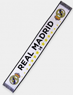 Perpetuo pimienta Mansedumbre Bufanda telar Real Madrid "14 Champions" Color Blanco