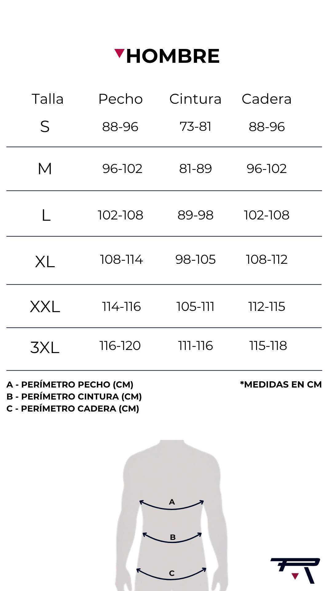 Guía de tallas mobile